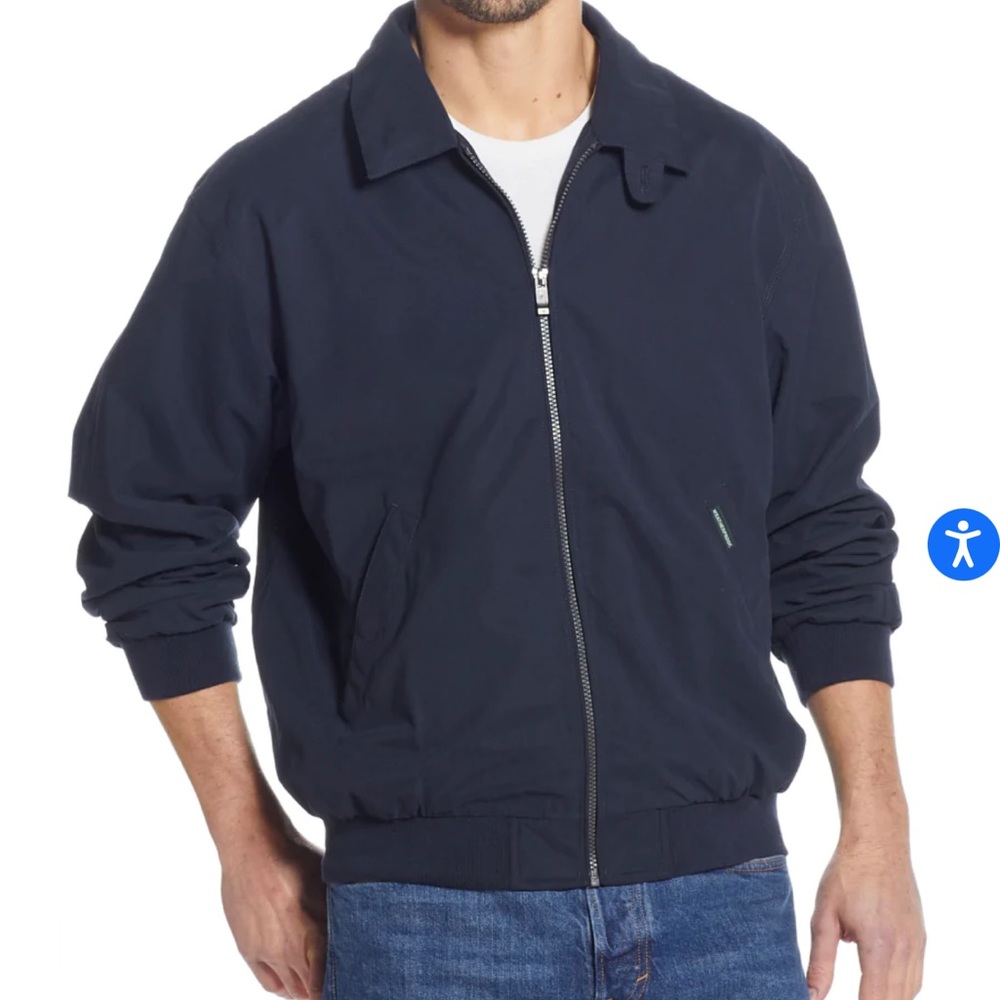 WEATHERPROOF Vintage Y2K Navy Microfiber Golf Jacket L Large lcsr $135 EUC